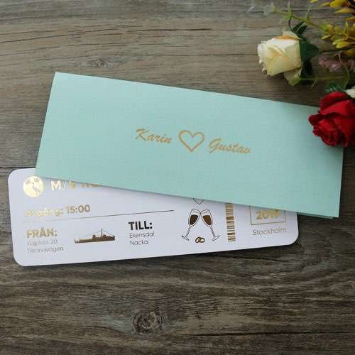 Rectangle Wedding Invitation Foiling Invitation With Delicate Envelope